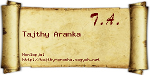 Tajthy Aranka névjegykártya